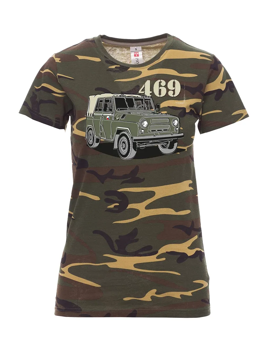 Camouflage women´s T-shirt UAZ 469 Czech flag