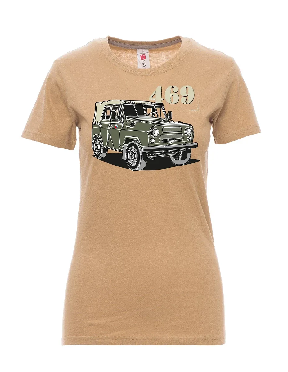 Brown women´s T-shirt UAZ 469 Czech flag