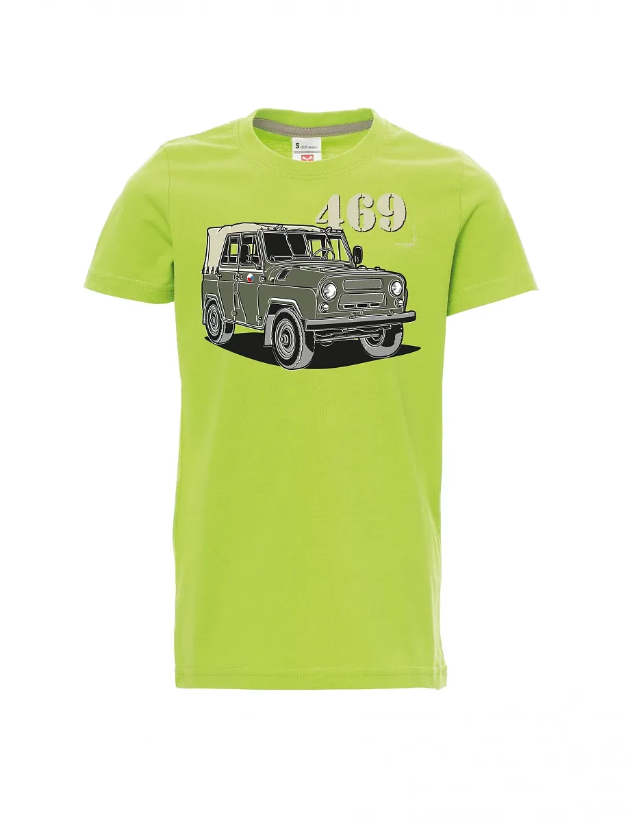 Light green children´s T-shirt UAZ 469 Czech flag