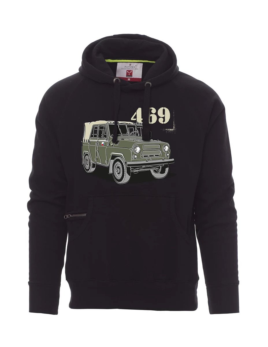 Black men´s sweatshirt UAZ 469 Czech flag