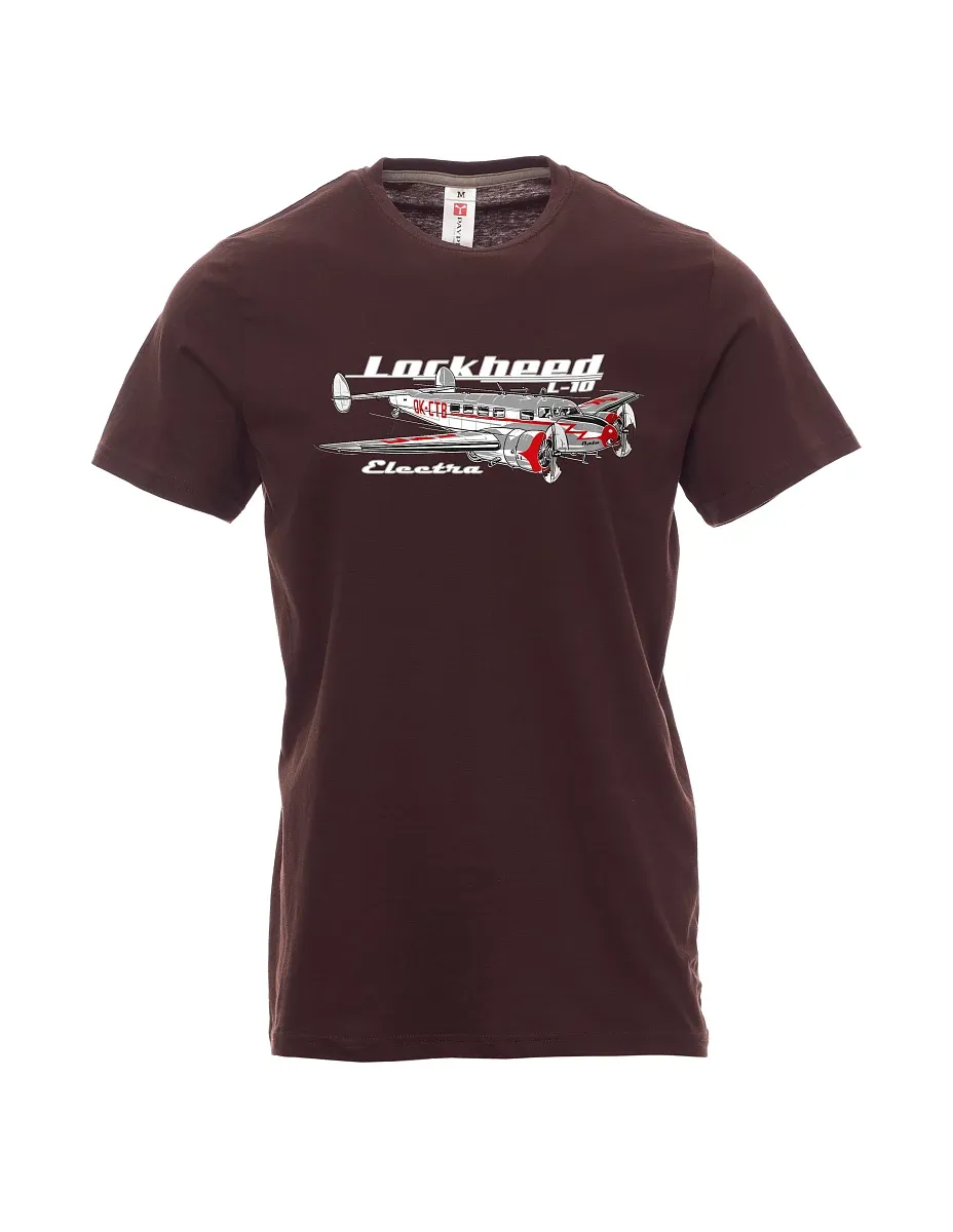 Dark brown men´s T-shirt Lockheed L-10