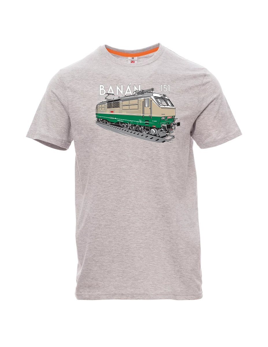 Gray melange men´s T-shirt Electric locomotive 151 "banana"