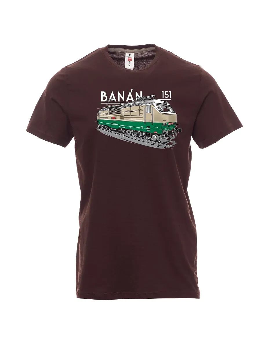 Dark brown men´s T-shirt Electric locomotive 151 "banana"