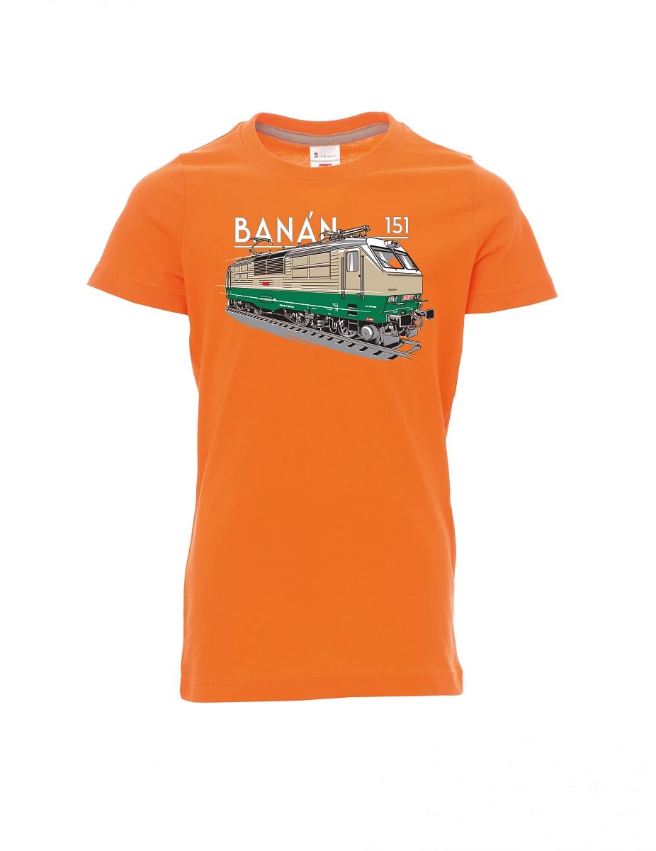 Orange children´s T-shirt Electric locomotive 151 "banana"