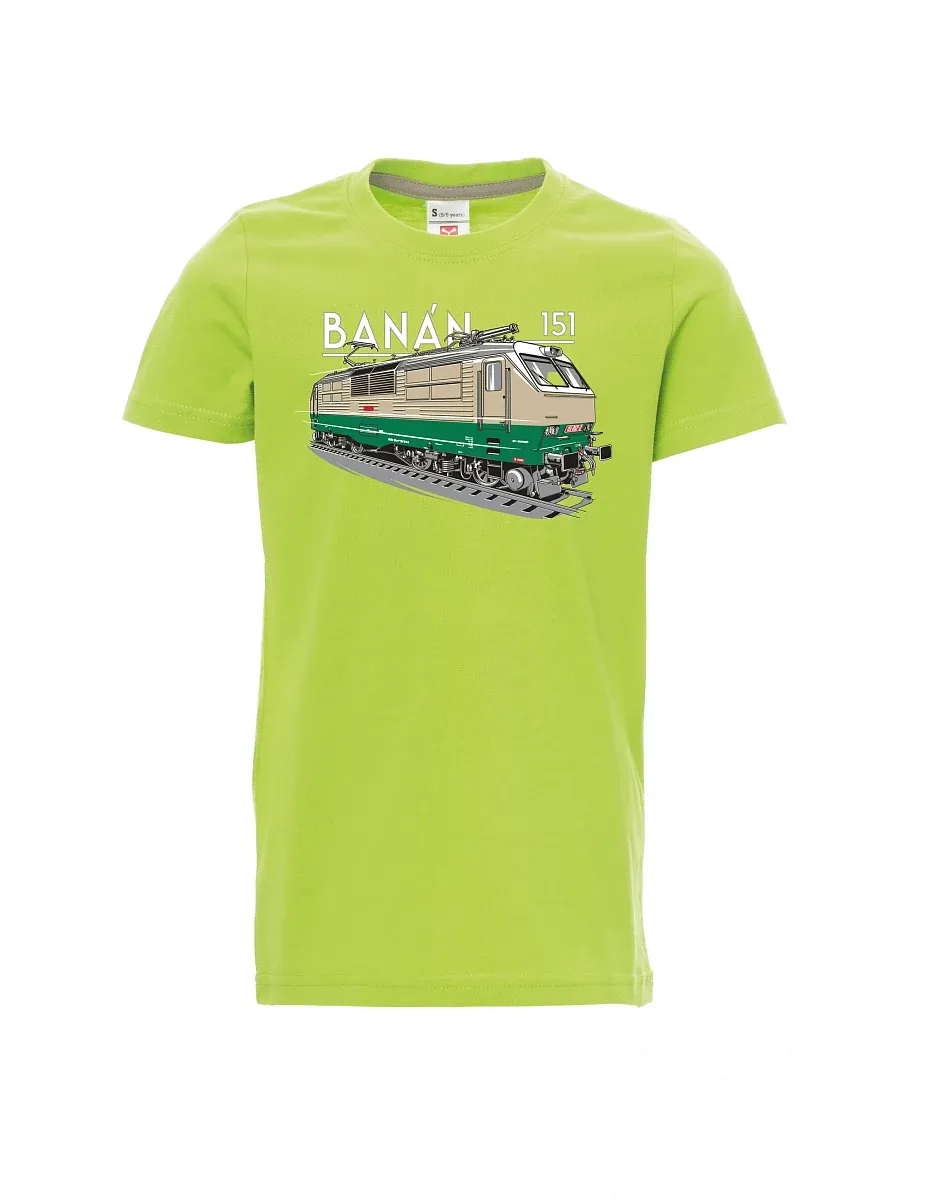 Light green children´s T-shirt Electric locomotive 151 "banana"