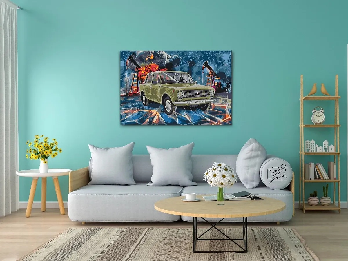 Paint by numbers - picture of a veteran Lada-Žguli