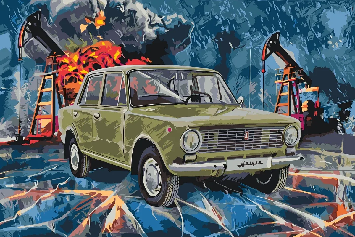 Paint by numbers - picture of a veteran Lada-Žguli