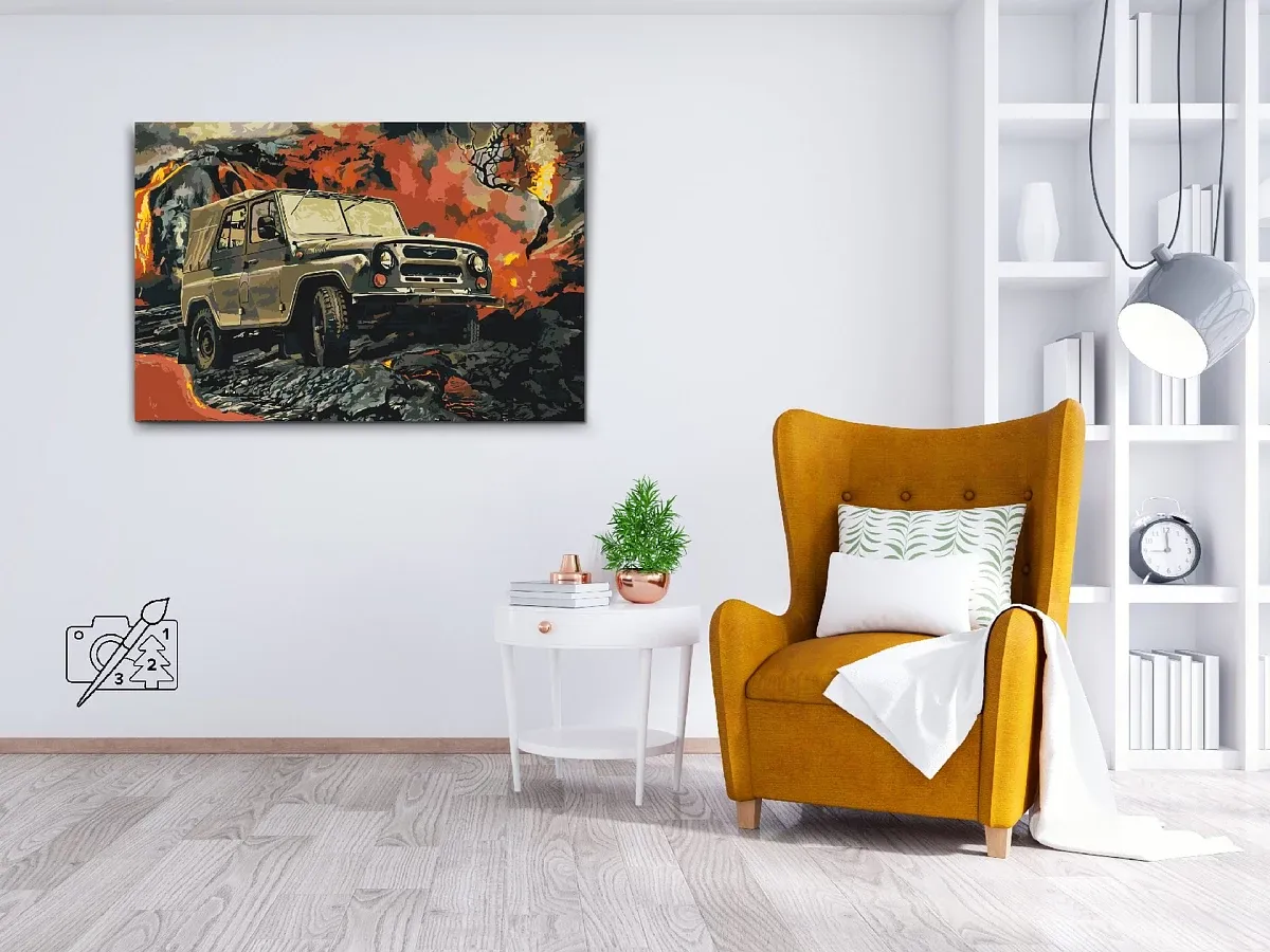 Paint by numbers - picture of a veteran UAZ 469