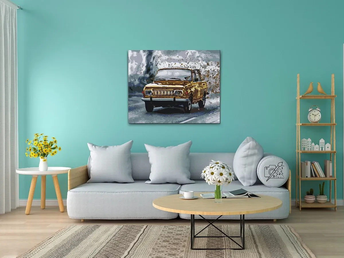 Paint by numbers - picture of a veteran Wartburg 353