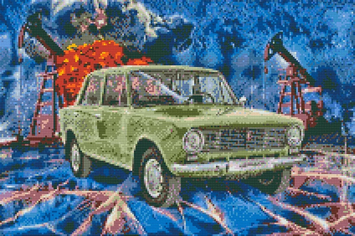 Paint by numbers - picture of a veteran Lada-Žiguli