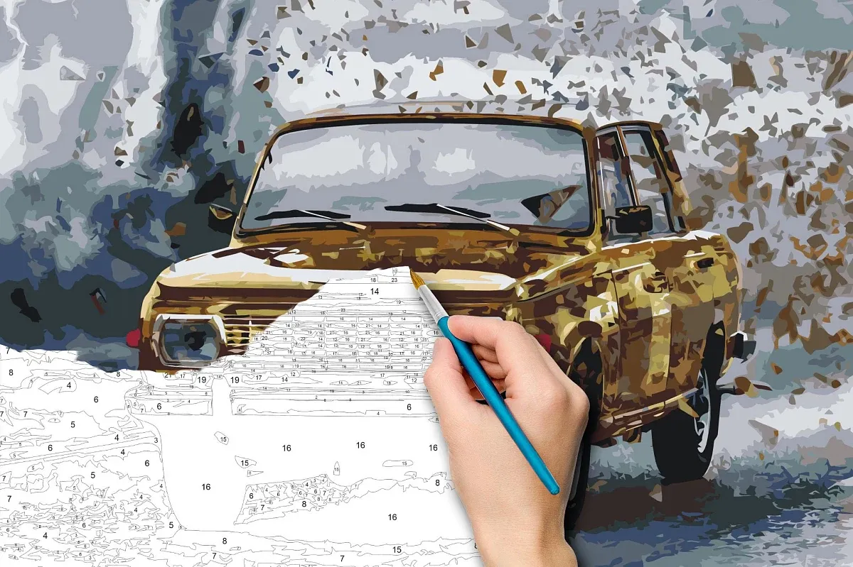 Paint by numbers - picture of a veteran Wartburg 353