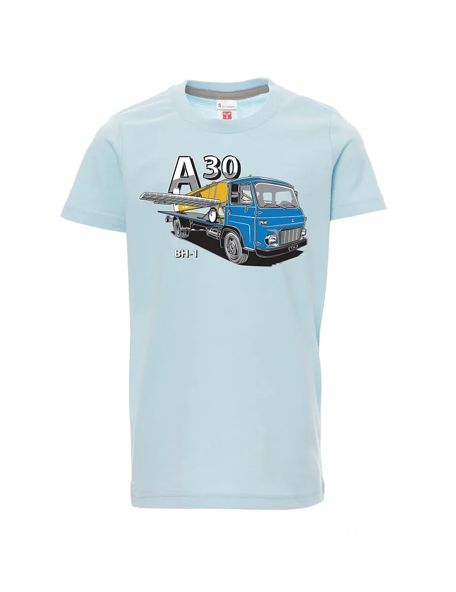 Pale blue children´s T-shirt Avia A30 a airplane BH - 1