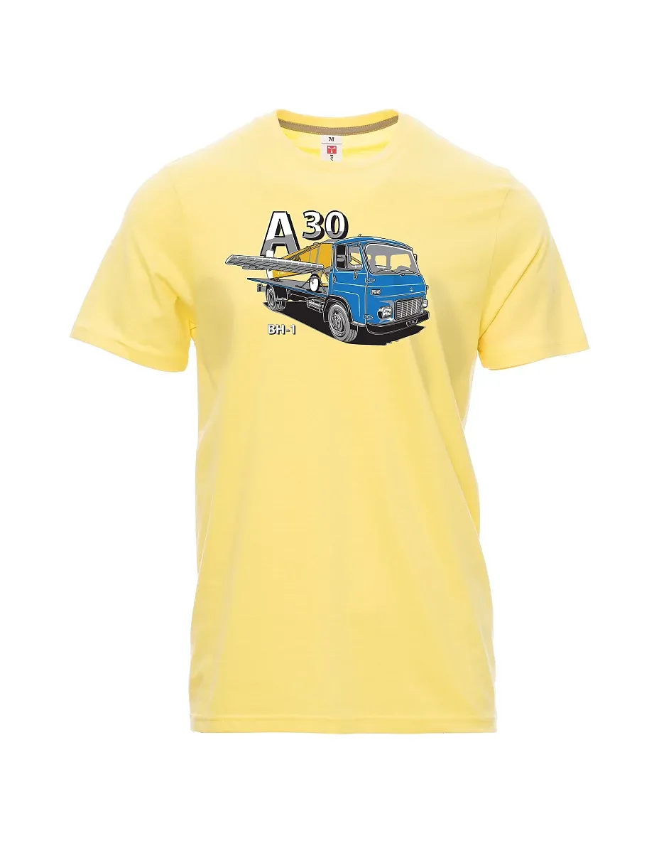 Light yellow men´s T-shirt Avia A30 and airplane BH - 1