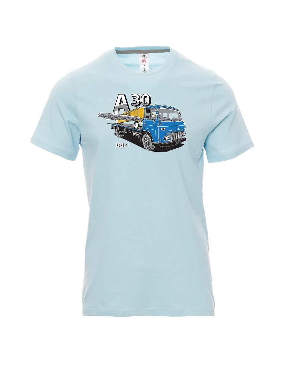 Pale blue men´s T-shirt Avia A30 and airplane BH - 1