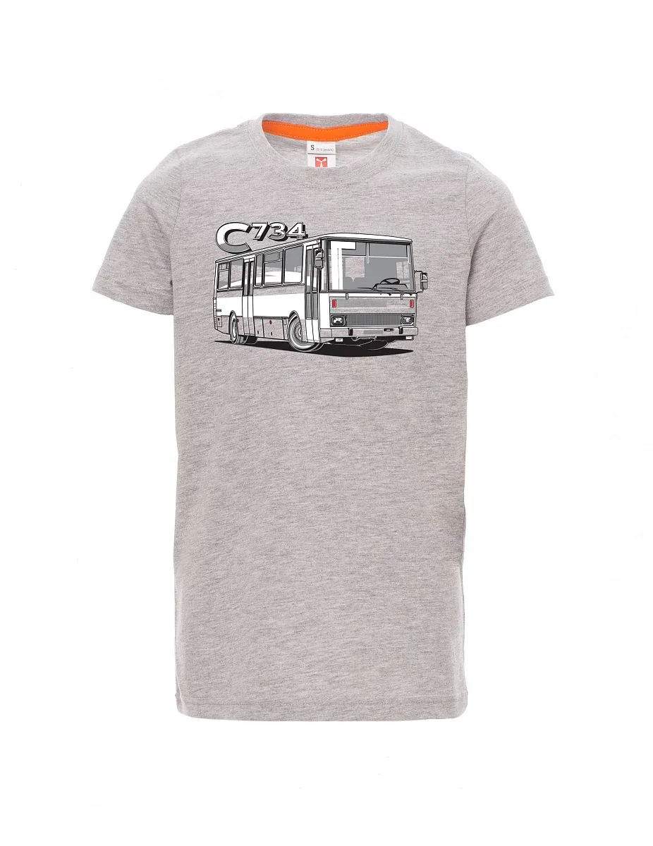 Grey melange children´s T-shirt bus C734