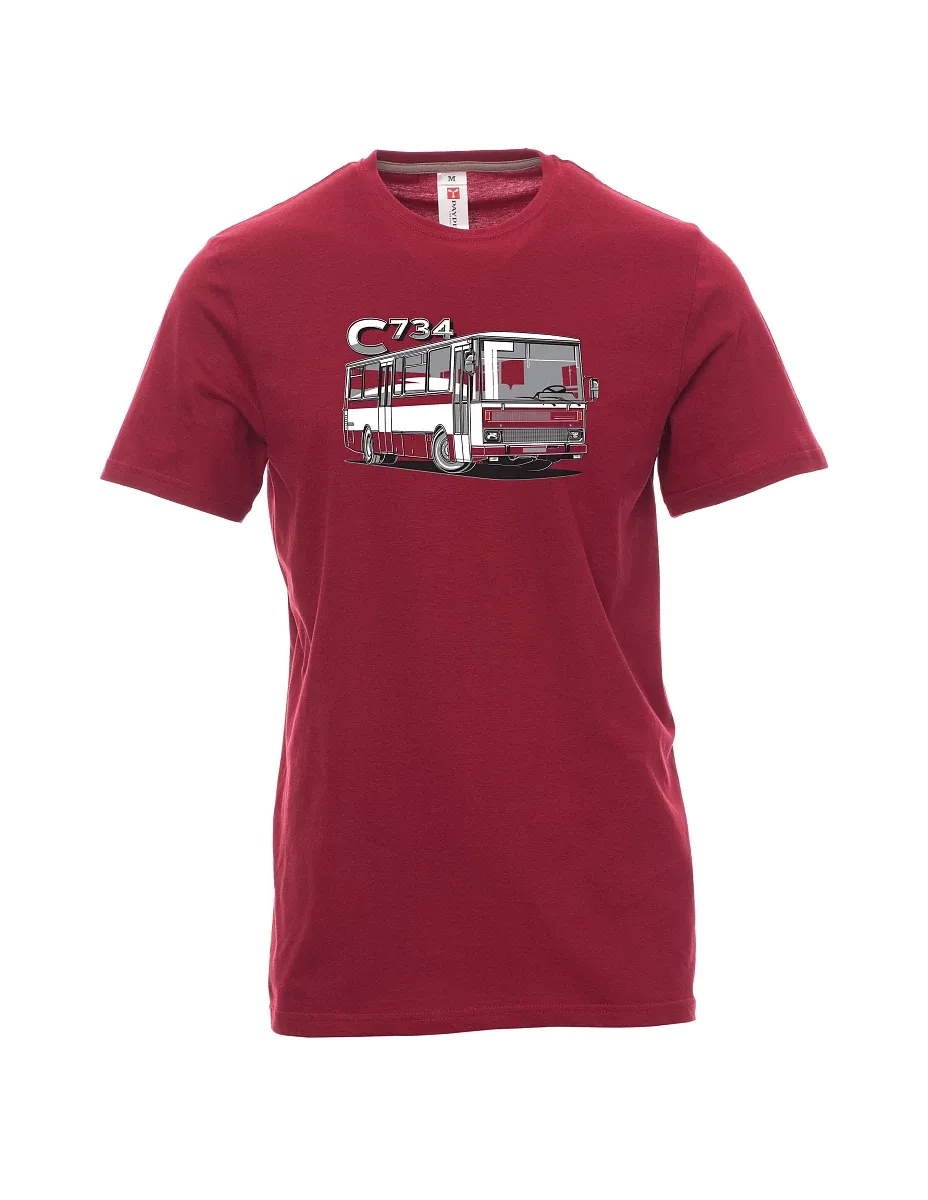 Dark red men´s T-shirt bus C734