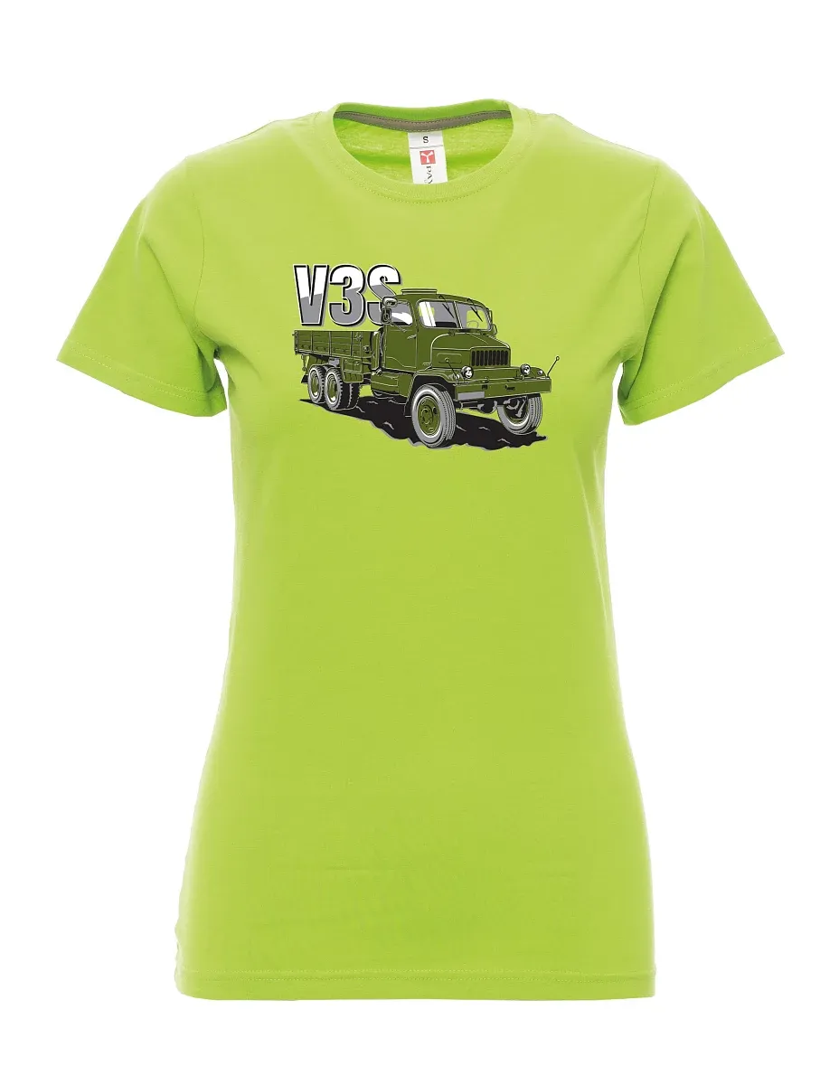 Lime women´s T-shirt Truck V3S Flatbed truck