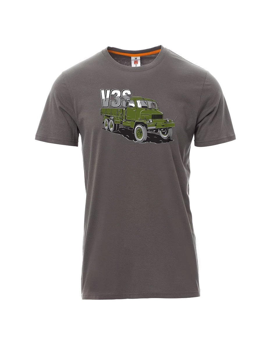 Grey men´s T-shirt Truck V3S Flatbed truck