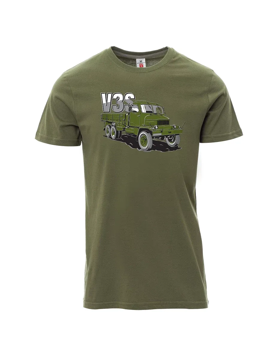 Khaki men´s T-shirt Truck V3S Flatbed truck