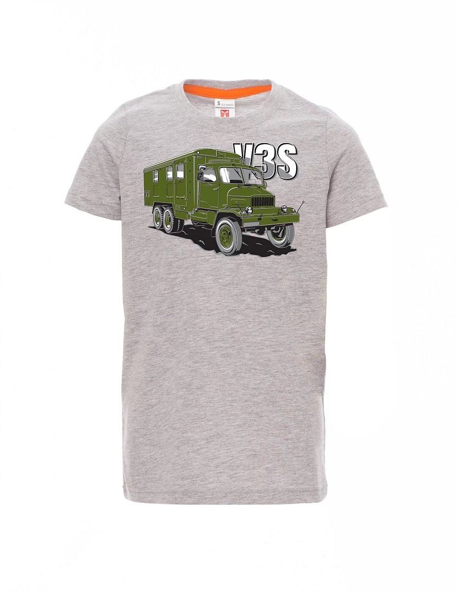 Grey melange children´s T-shirt Truck V3S  Cabinet