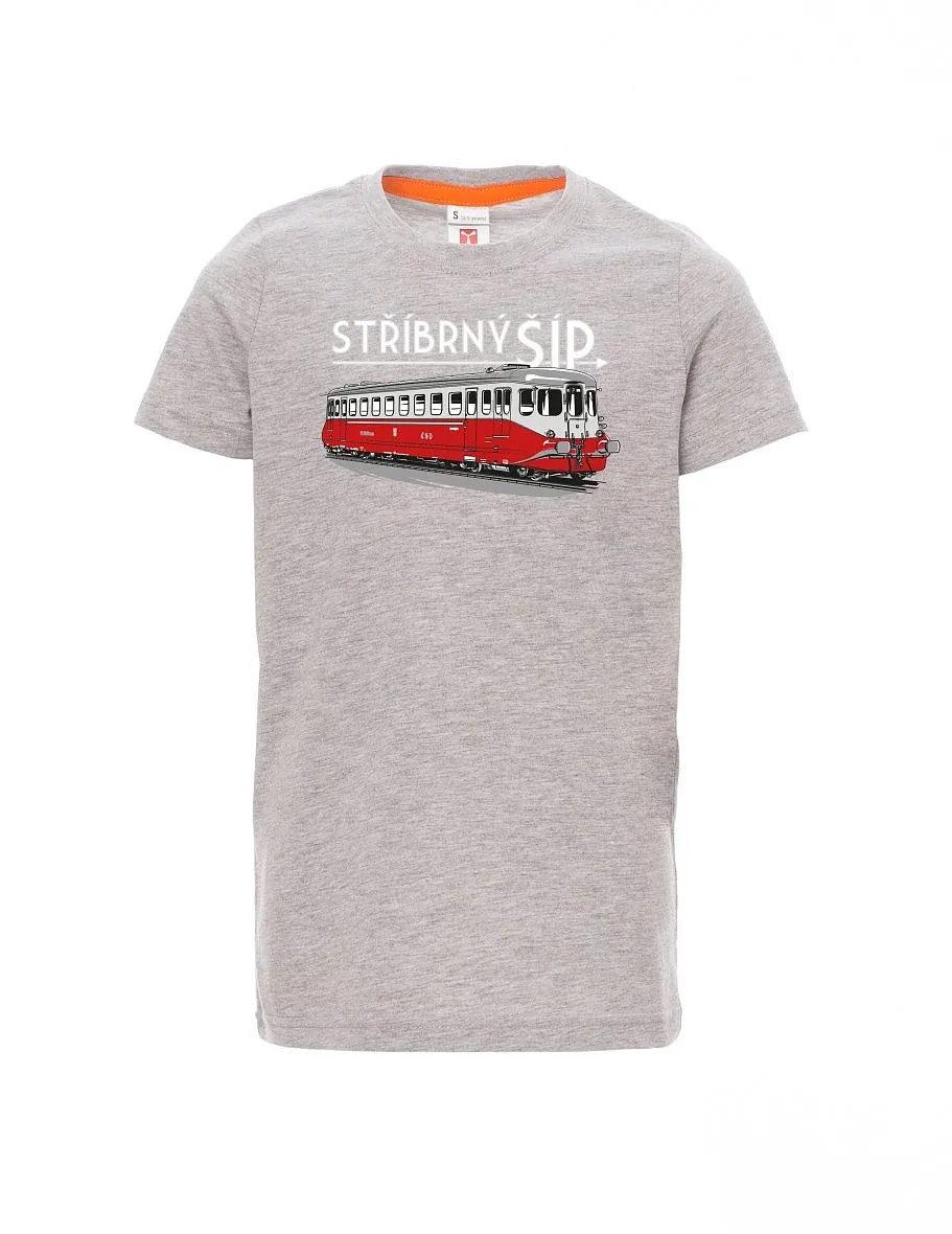Grey melange children´s T-shirt Silver arrow M 260 001