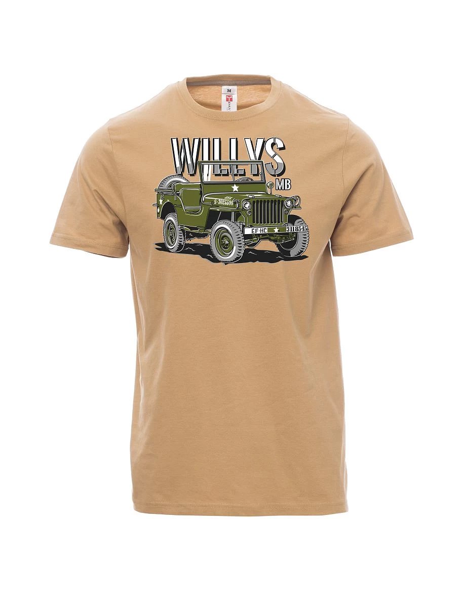 Brown men´s T-shirt Willys MB