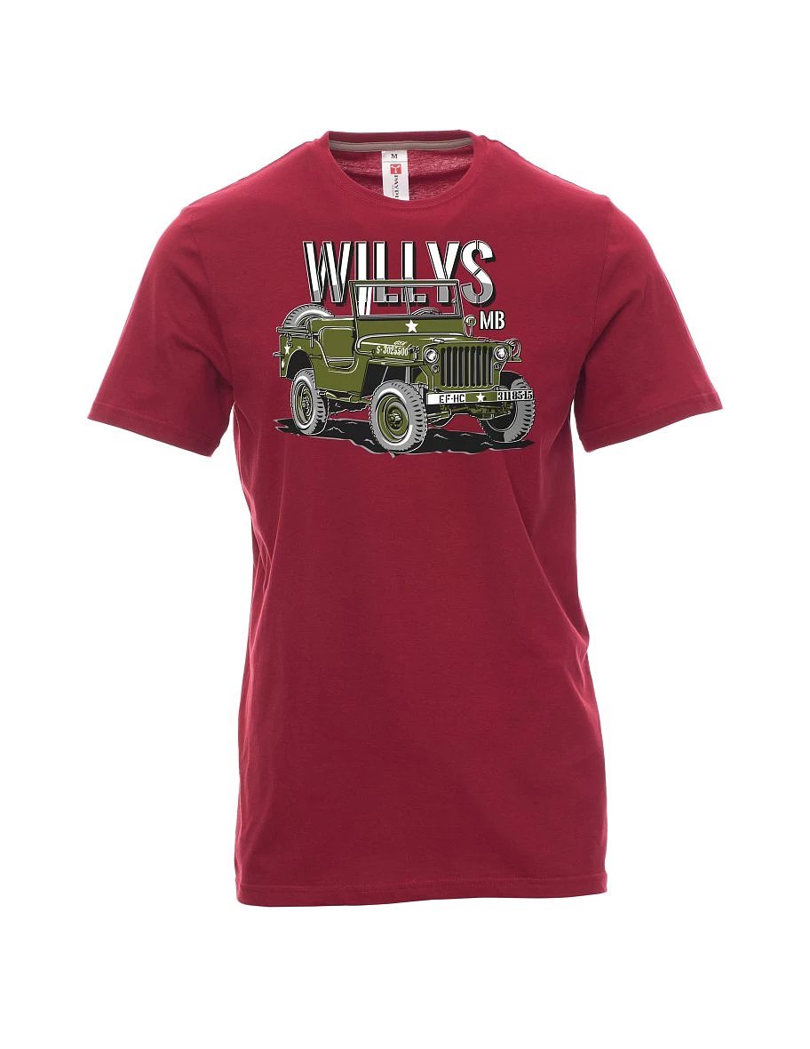 Dark red men´s T-shirt Willys MB