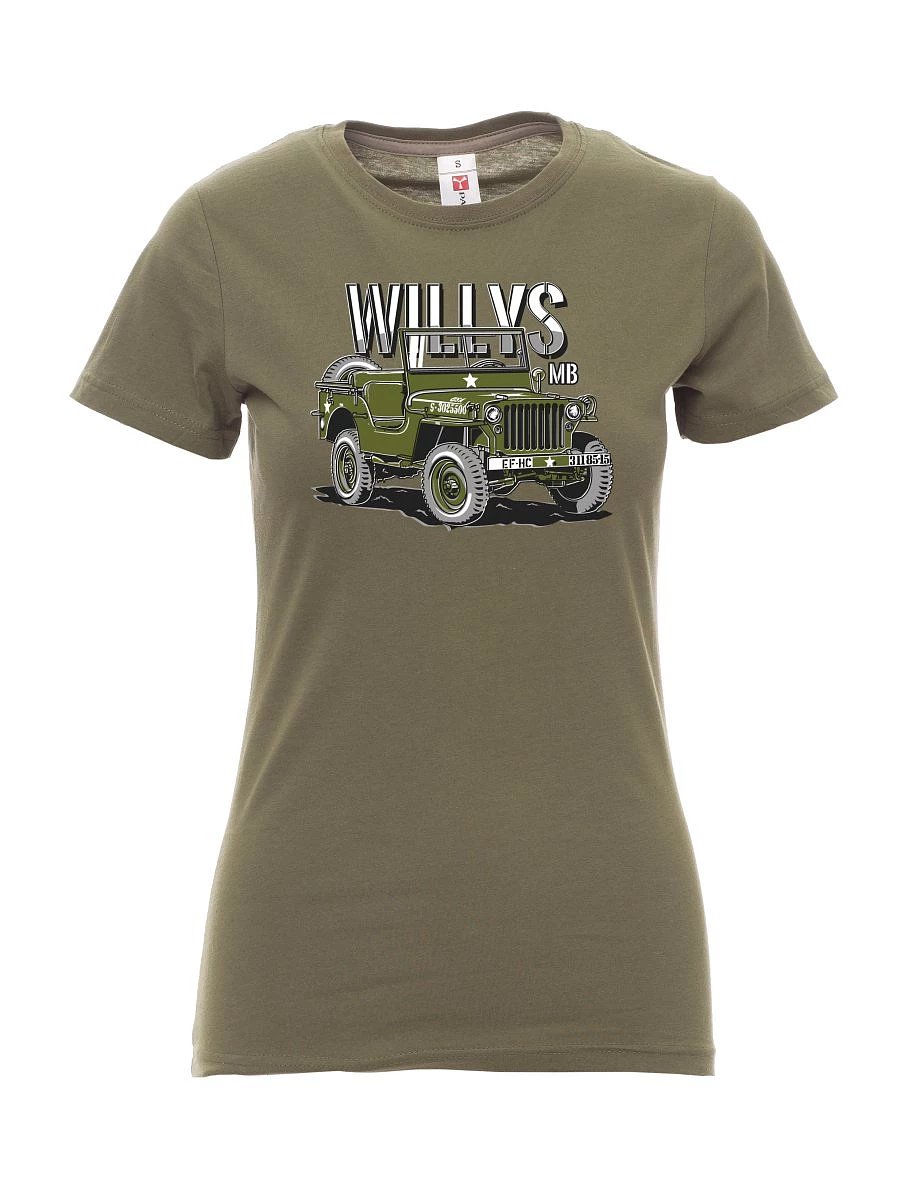 Khaki women´s T-shirt Willys MB