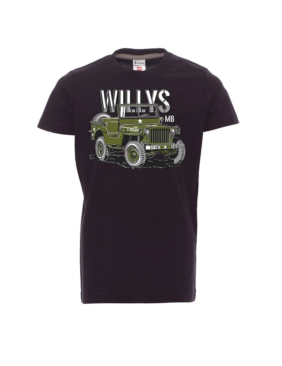 Black children´s T-shirt Willys MB