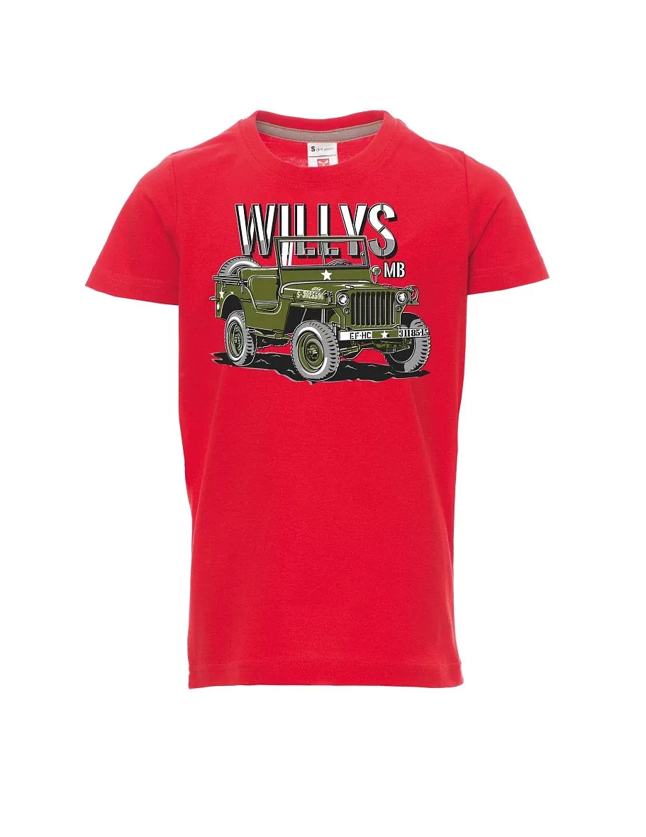 Red children´s T-shirt Willys MB