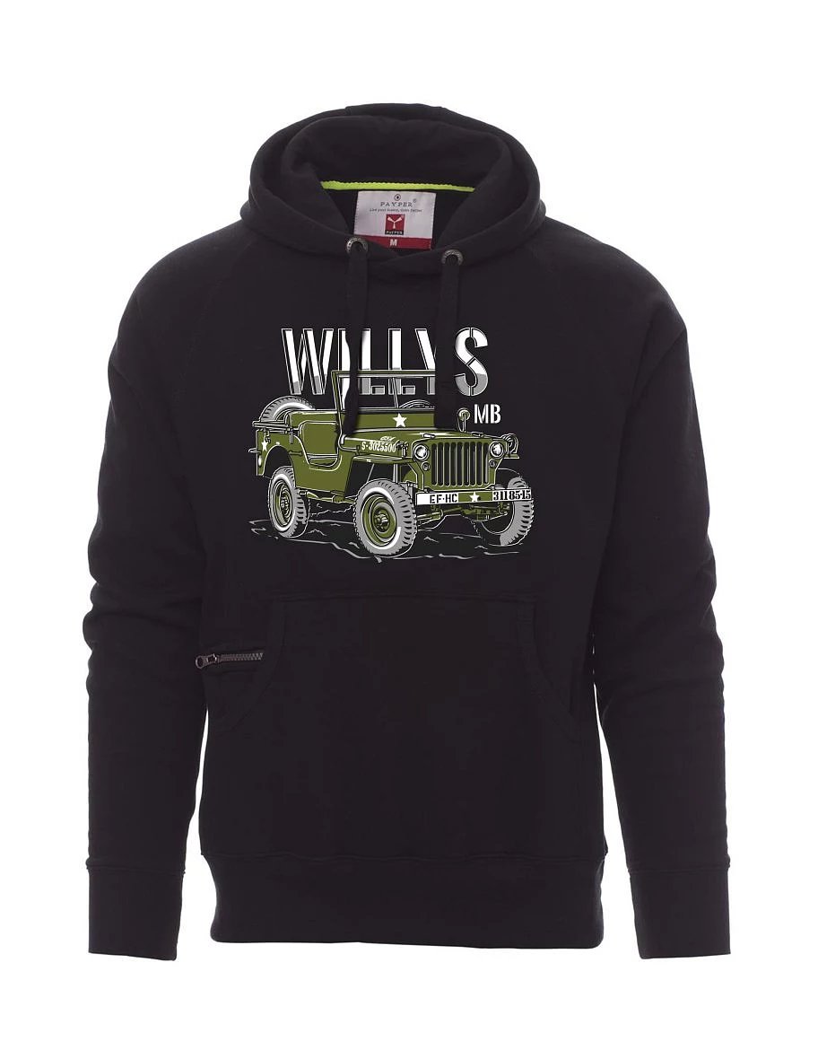 Black men´s sweatshirt Willys MB