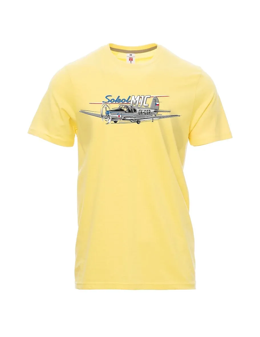 Light yellow men´s T-shirt Sokol aircraft