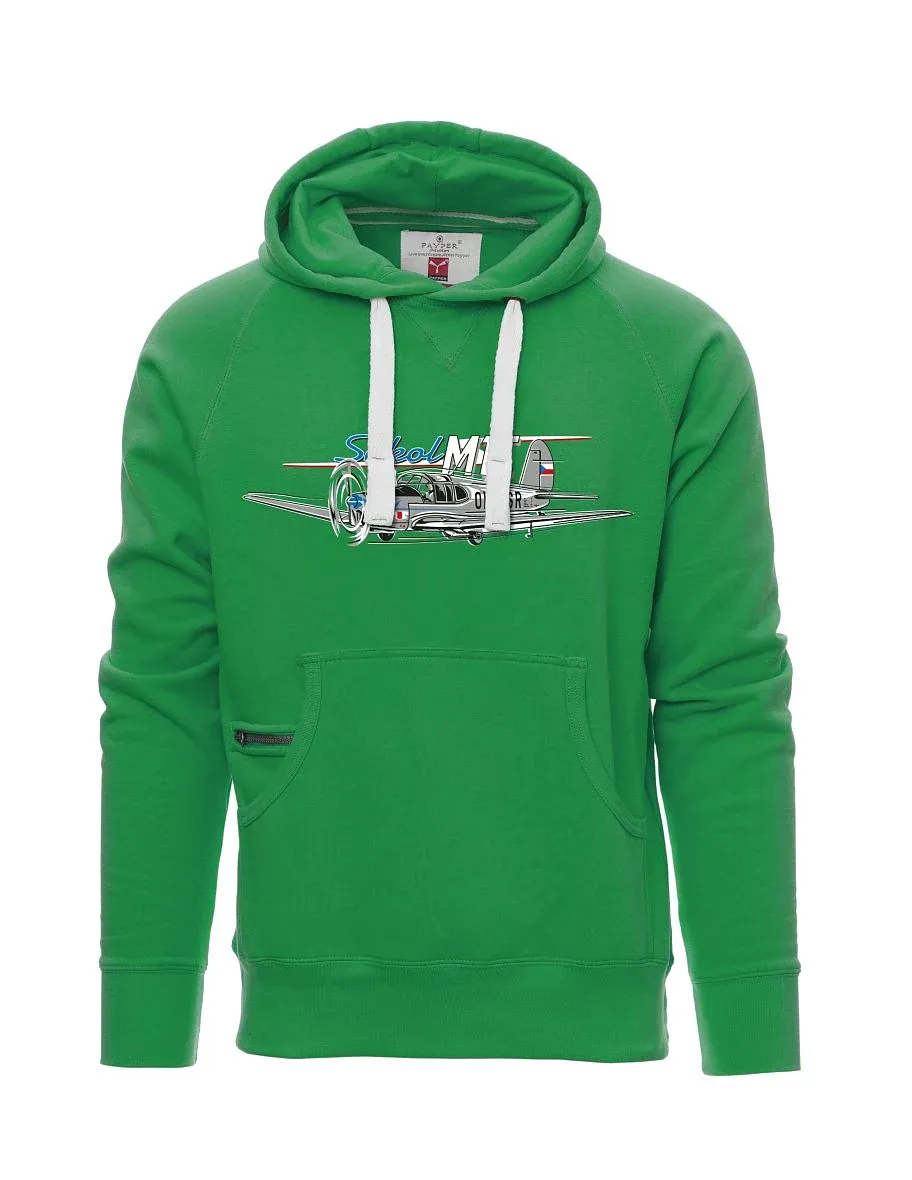 Green men´s sweatshirt Sokol aircraft
