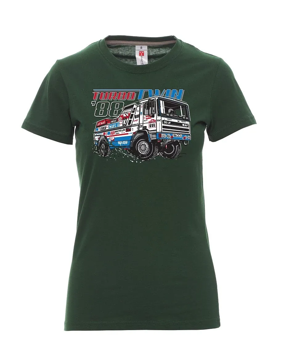 Dark green women´s T-shirt TurboTwin from Dakar 1988