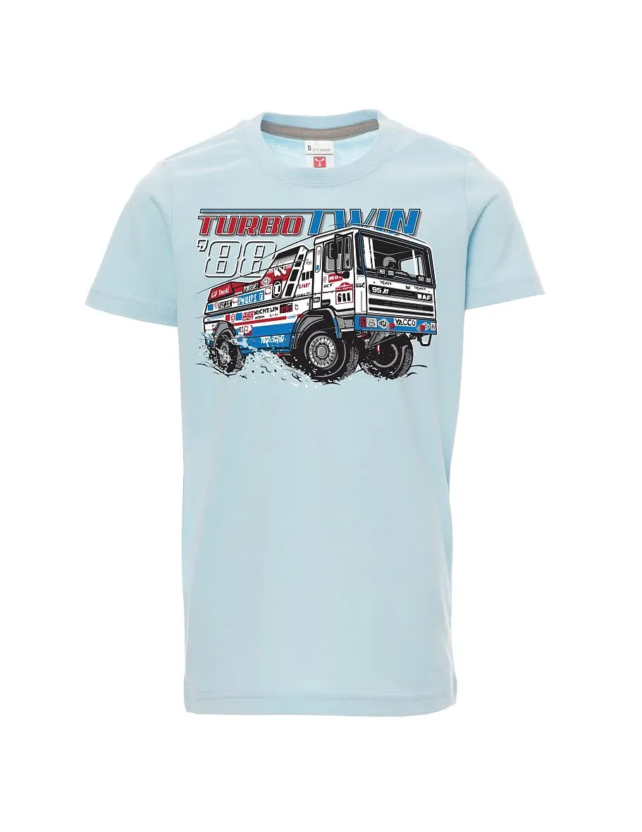 Pale blue children´s T-shirt TurboTwin from Dakar 1988
