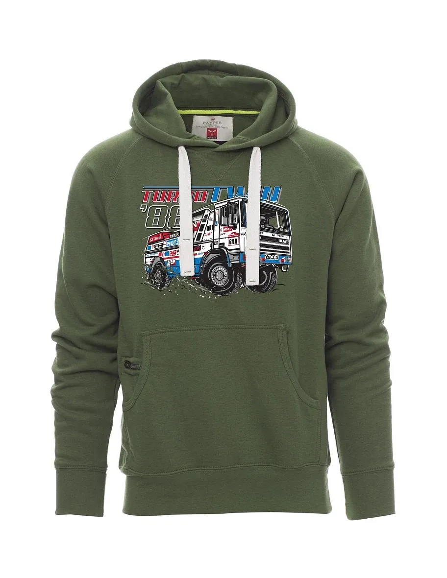 Dark green men´s sweatshirt TurboTwin from Dakar 1988