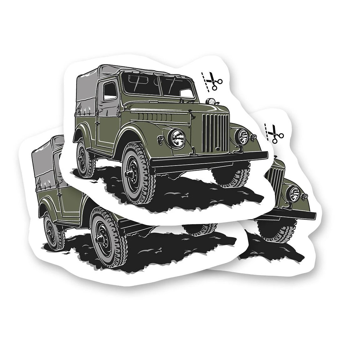 Temporary tattoo with the veteran Gaz 69