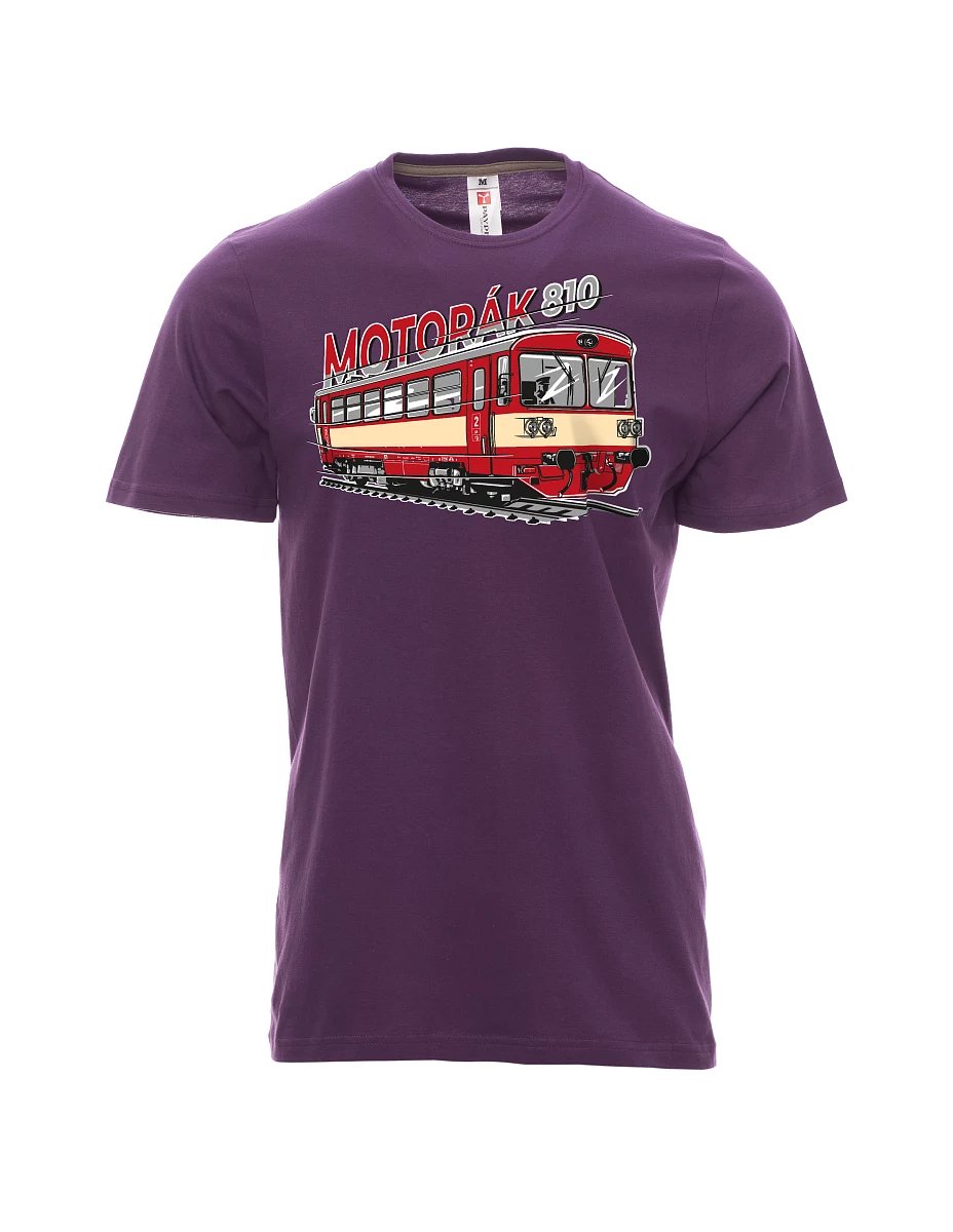 Purple men´s T-shirt Motor train 810