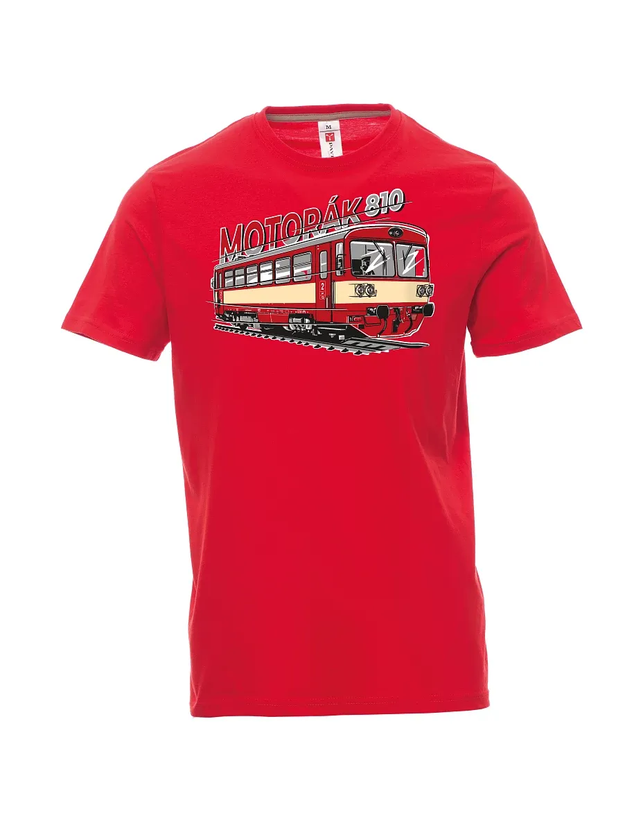 Red men´s T-shirt Motor train 810