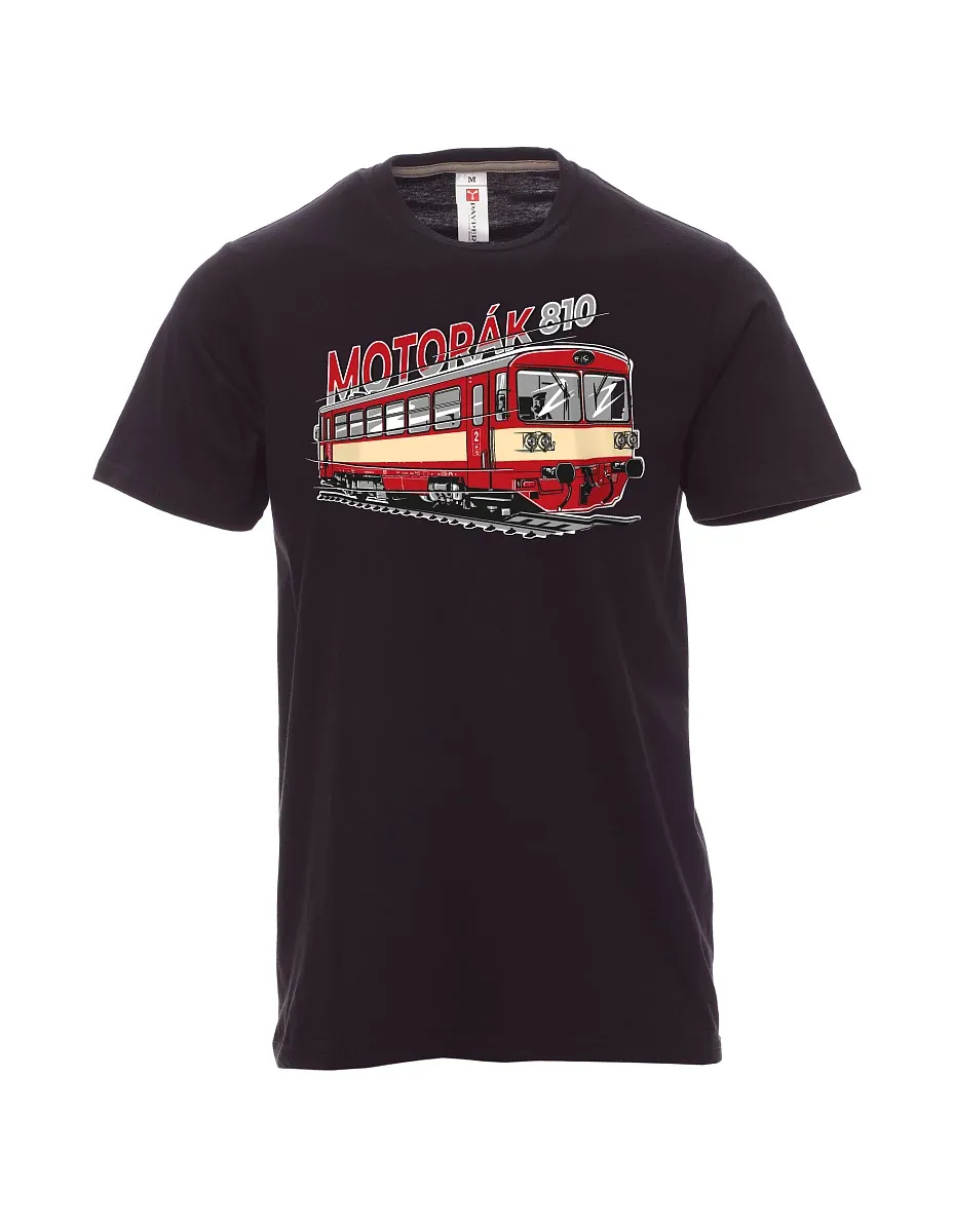 Black men´s T-shirt Motor train 810