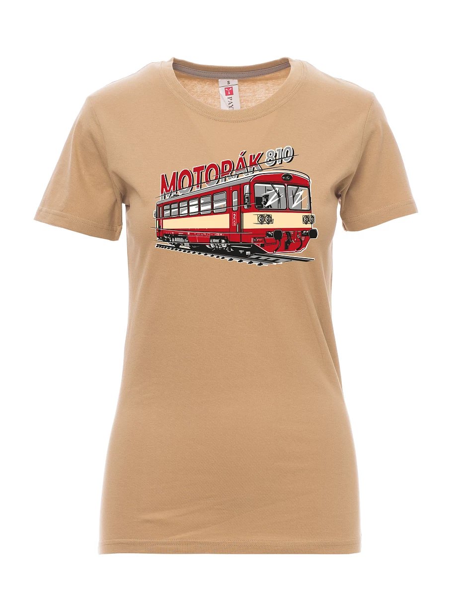 Brown women´s T-shirt Motor train 810