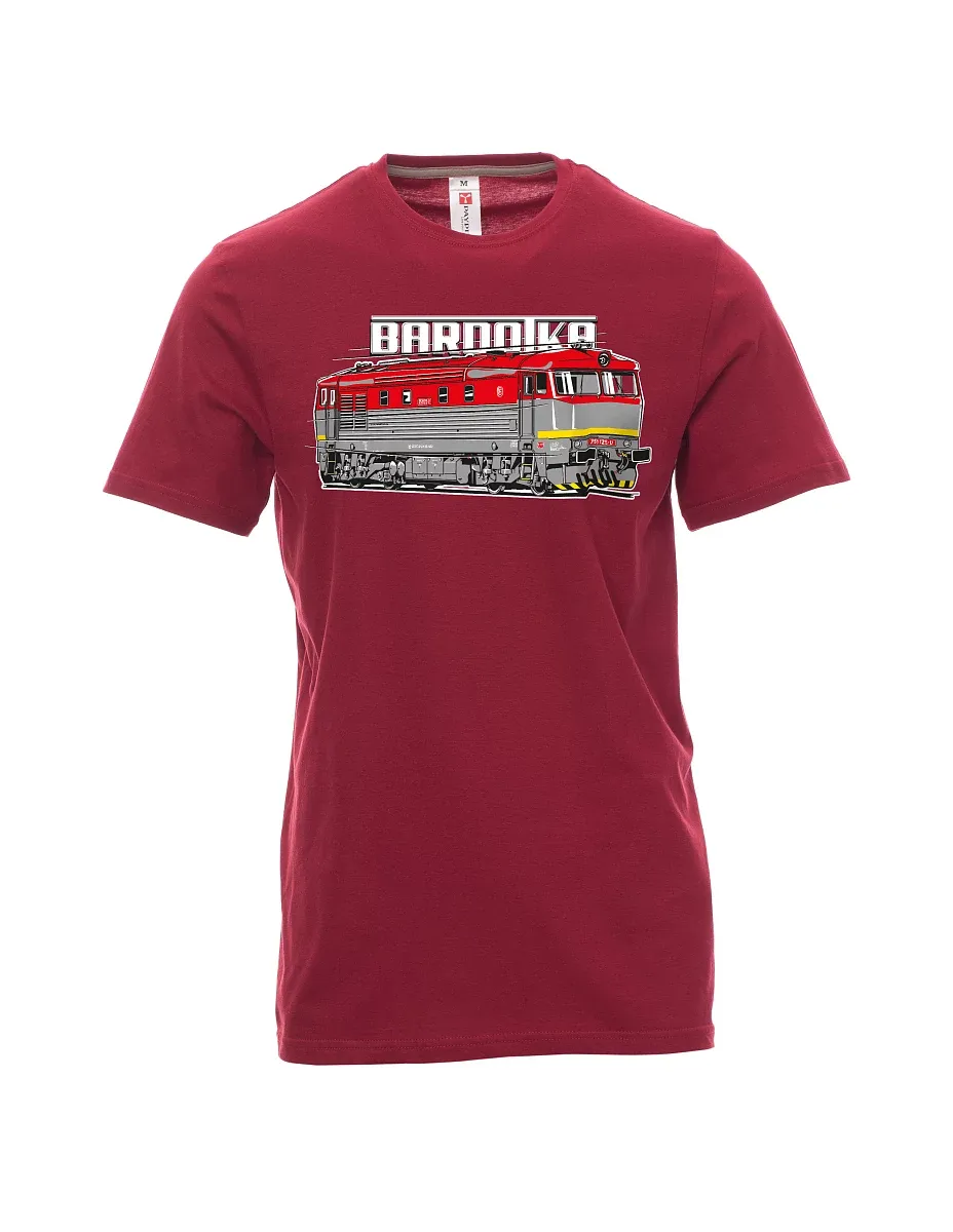 Dark red men´s T-shirt Locomotive Bardotka