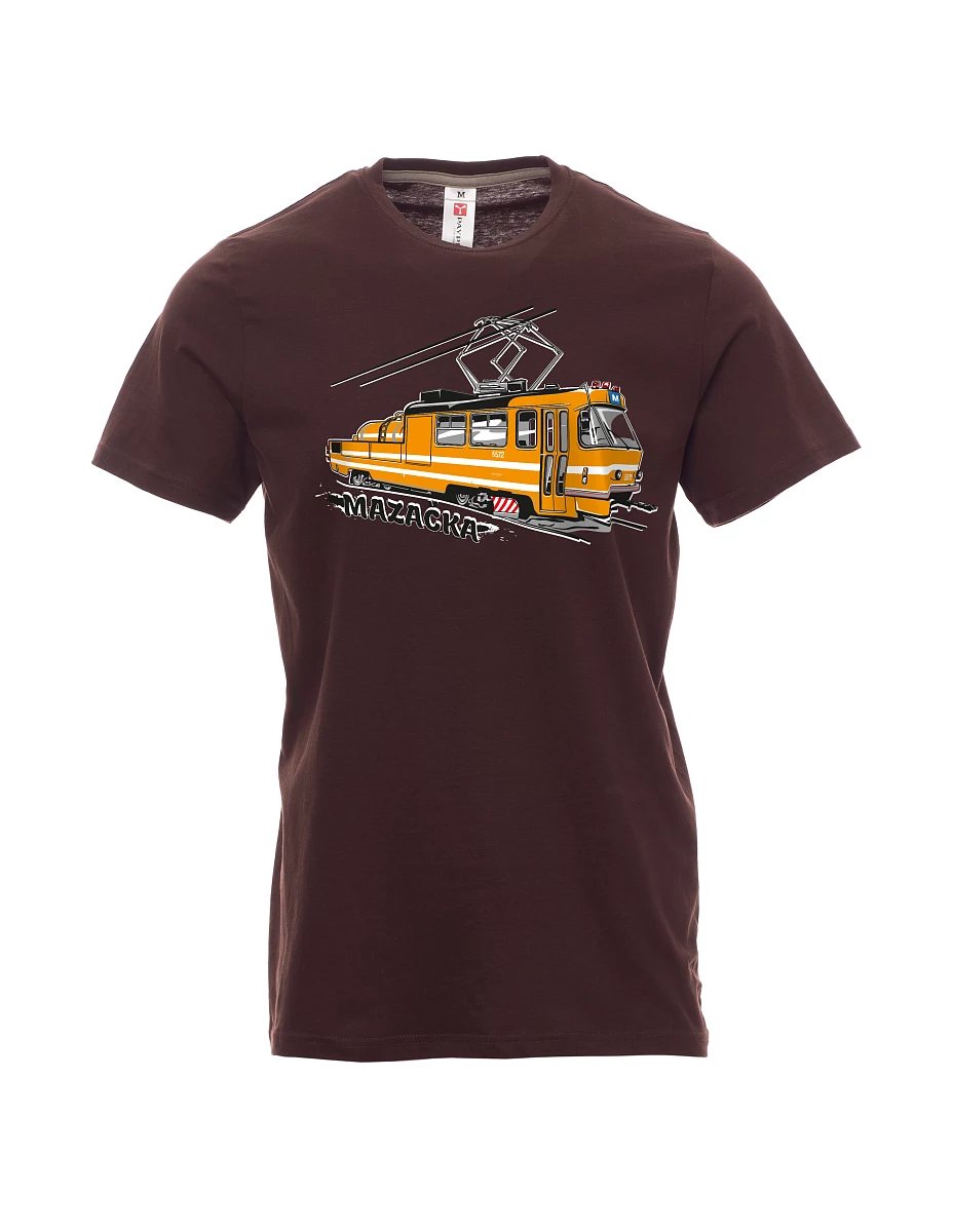 Dark brown men´s T-shirt Grease Tram