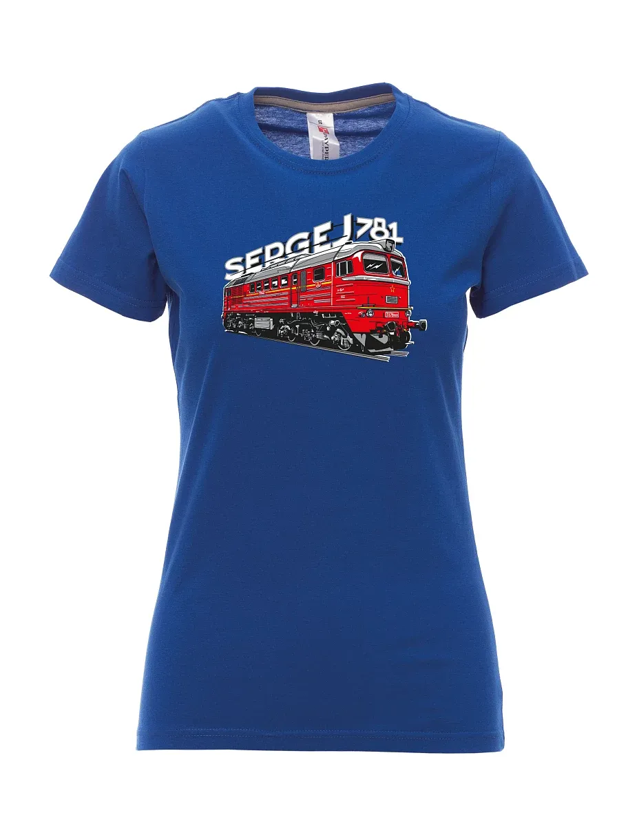 Royal blue women´s T-shirt Locomotive 781 "Sergej" (M62)