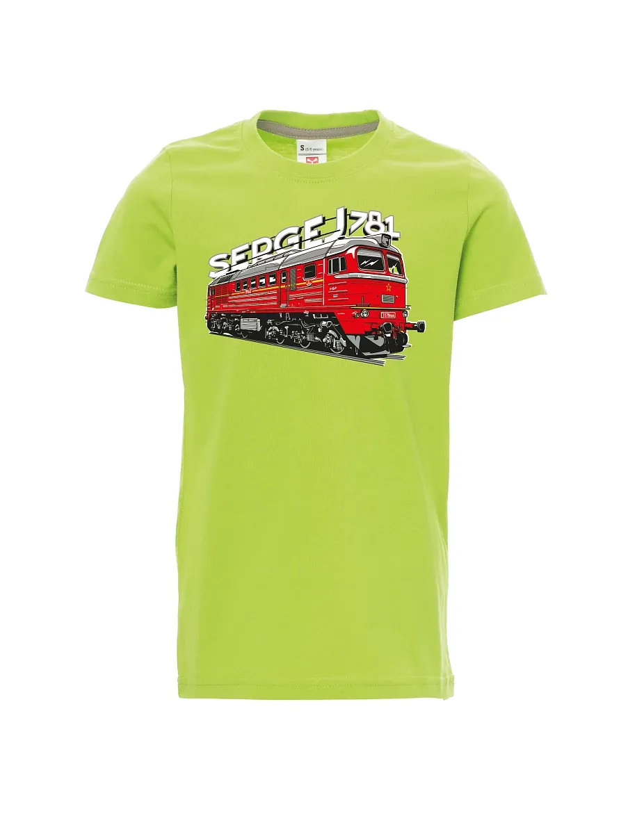 Light green children´s T-shirt Locomotive 781 "Sergej" (M62)
