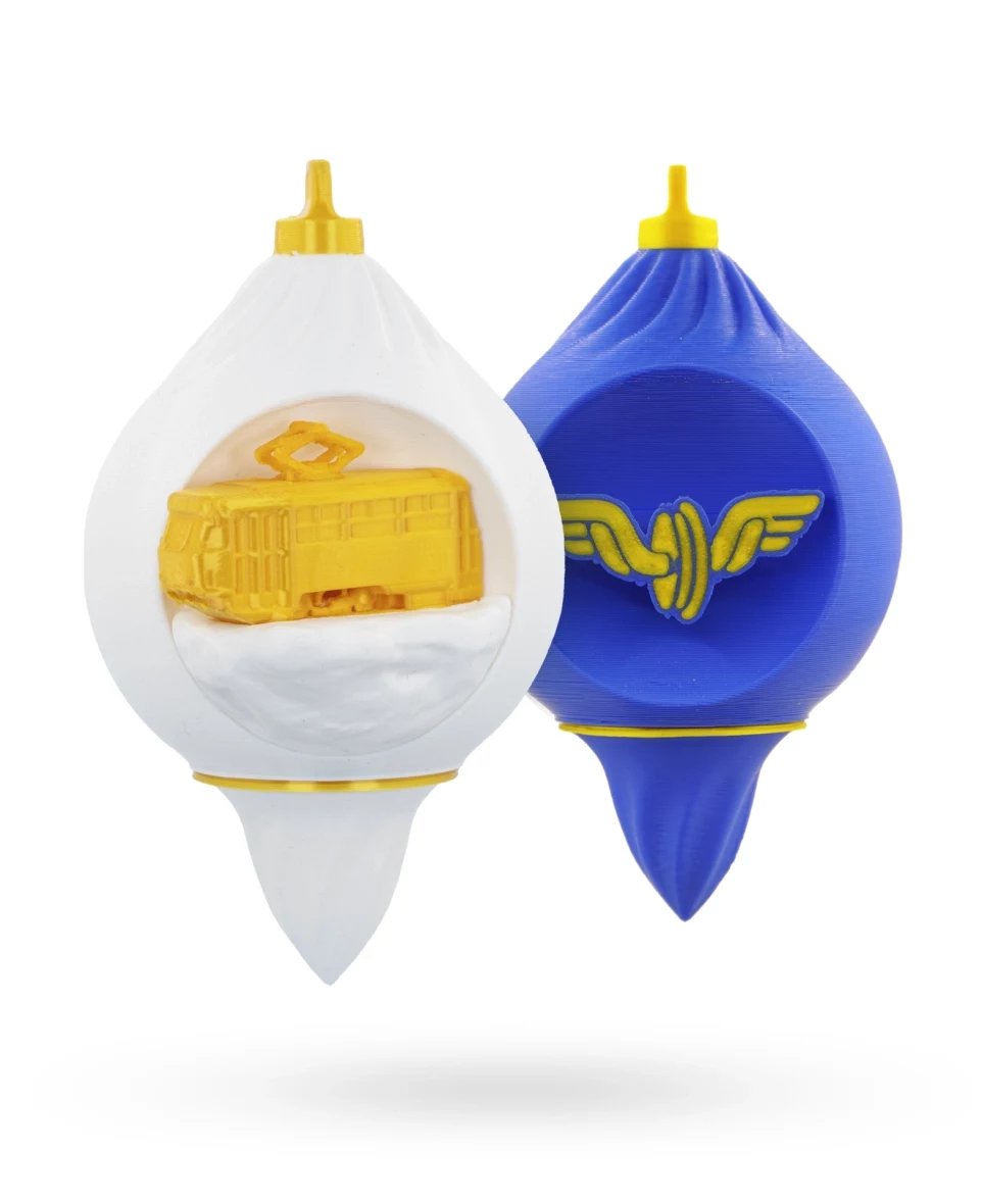 Discounted set of Tram T3 Christmas ornaments + Railway logo