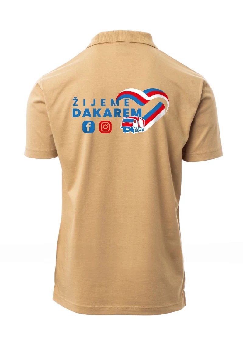 Sand men's polo shirt We live in Dakar
