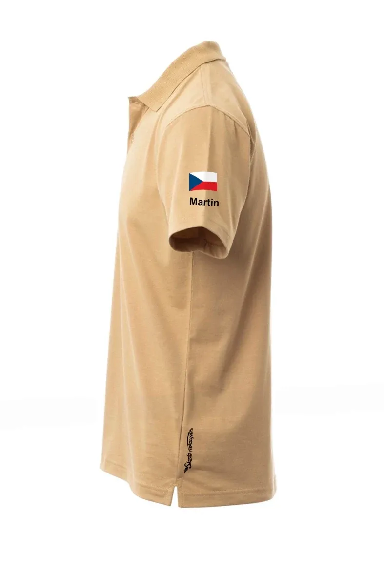 Sand men's polo shirt We live in Dakar