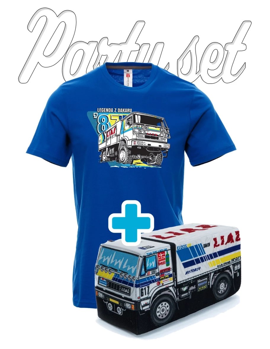 Party set t-shirts with a plush on the motifs Liazka from Dakar