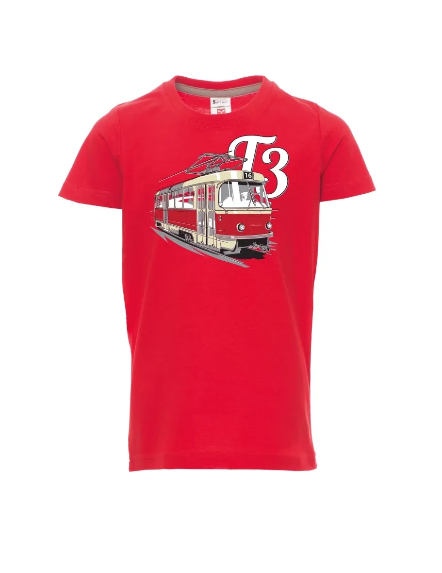 Red children´s T-shirt Tram T3